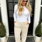 Bold Block Checkered Pants - Neutral