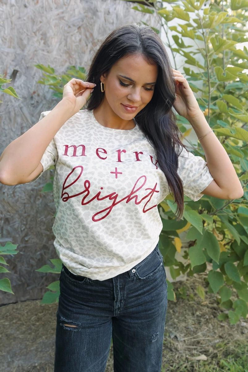 Glitter Merry + Bright T- Shirt