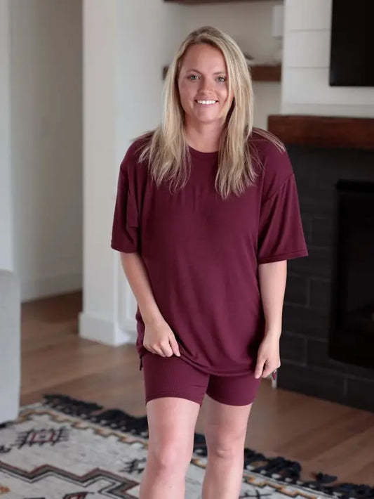 24/7 Short Set - Maroon
