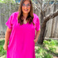 Everyday Shift Dress - Hot Pink