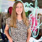 Leopard Print Ruffled Sleeve Blouse