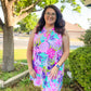 Lizzy Tank Dress - Hot Pink Tropical