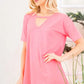 Neon Pink Keyhole Top