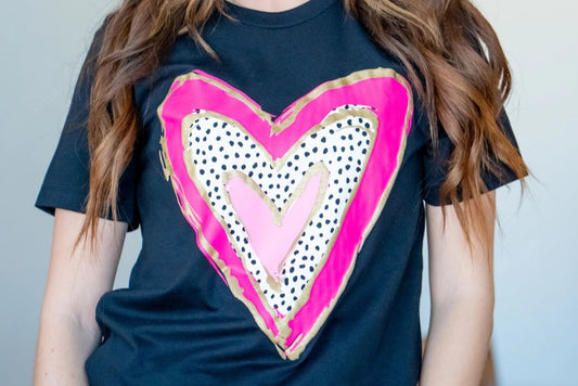 Heart With Puff Ink Valentine's Day Tee