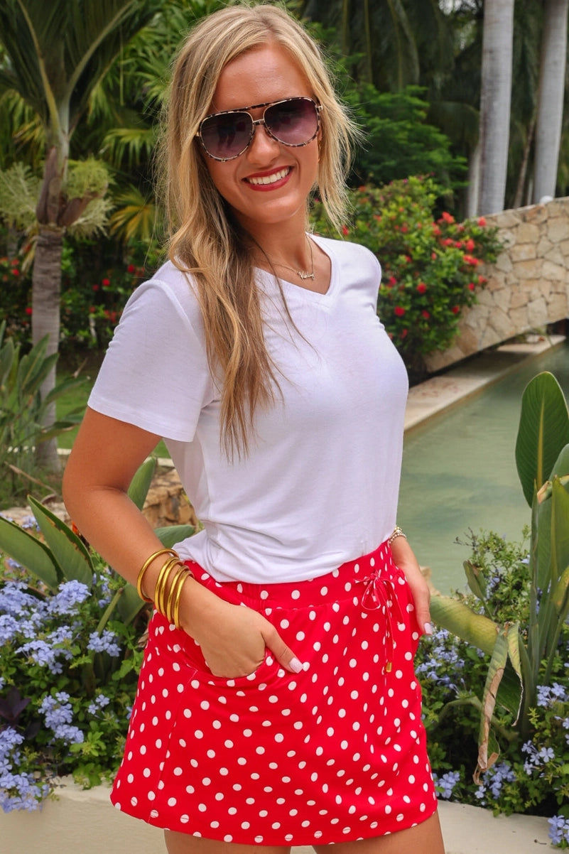 Red Polka Dot Skort