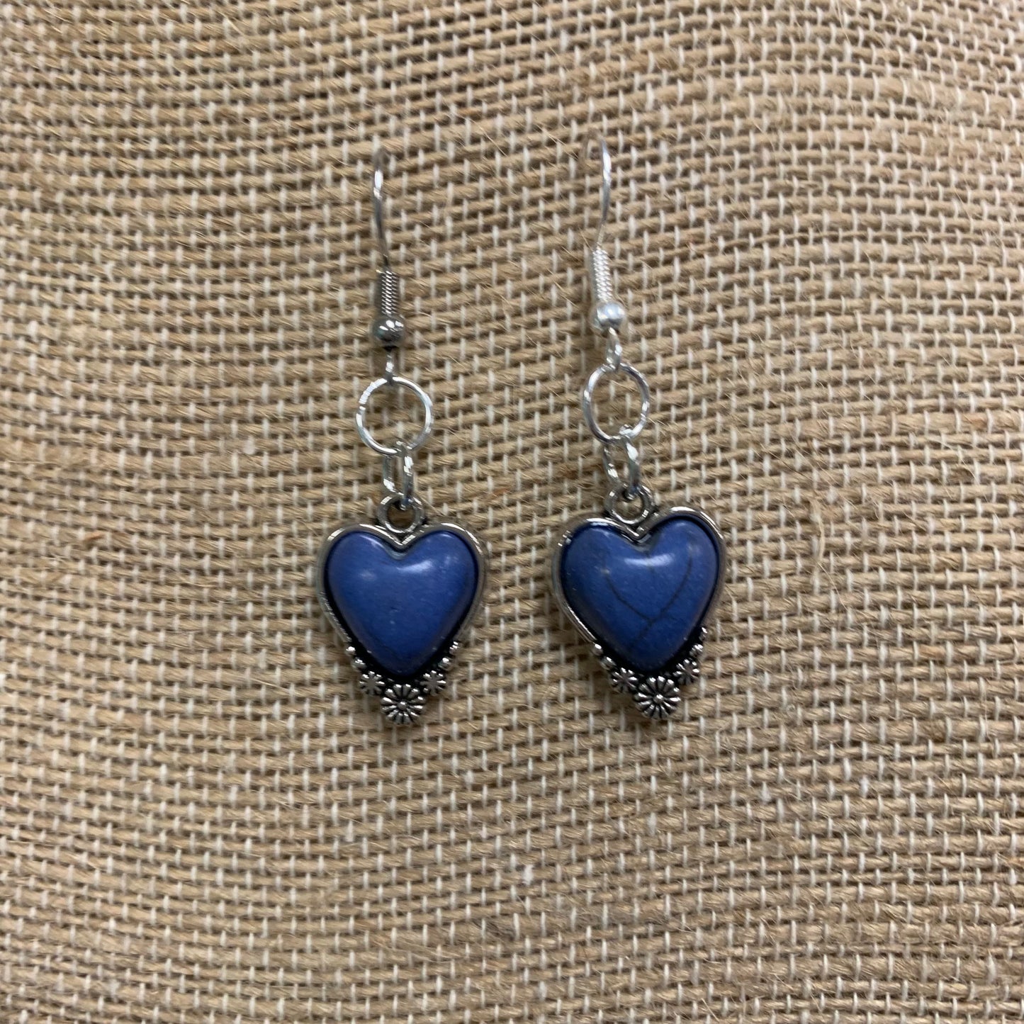 Faux Stone Heart Dangle Earrings