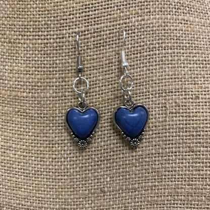Faux Stone Heart Dangle Earrings