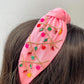 Pink Christmas Beaded Headband