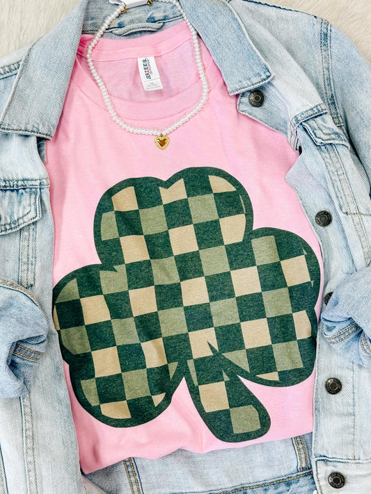 Checkered Clover Tee