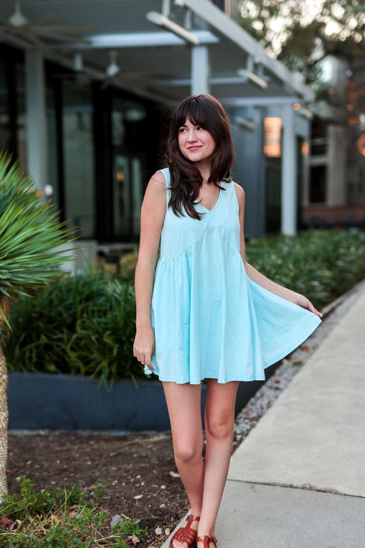 On the Daily Swing Dress - (Sky Blue)