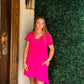 Everyday Shift Dress - Hot Pink