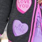 Chenille Patch Candy Hearts Relaxed Cardigan