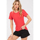 Basic Red Ribbed Tee