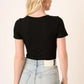 Round Neck Tee Bodysuit- Black