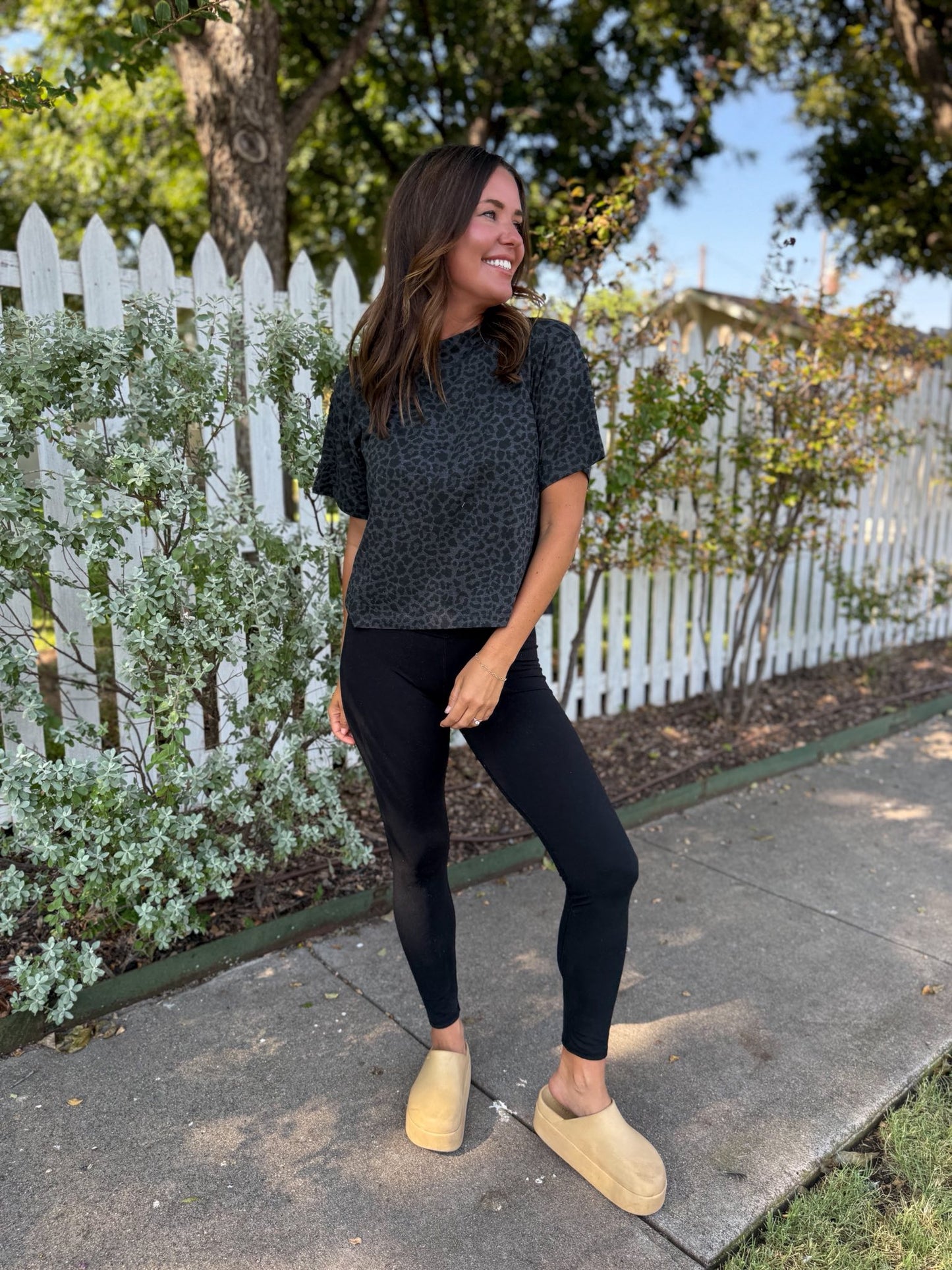 Leopard Cropped Boxy Tee