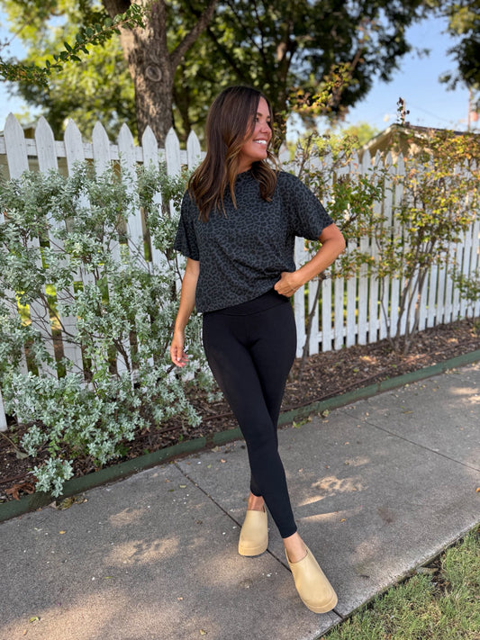 Leopard Cropped Boxy Tee