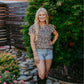 Leopard Print Ruffled Sleeve Blouse