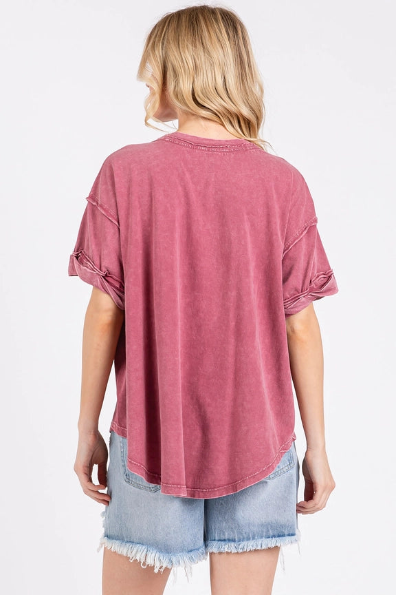 Game Day Raspberry Oversized Top