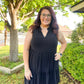 Three Tier A-Line Flowy Dress - Black