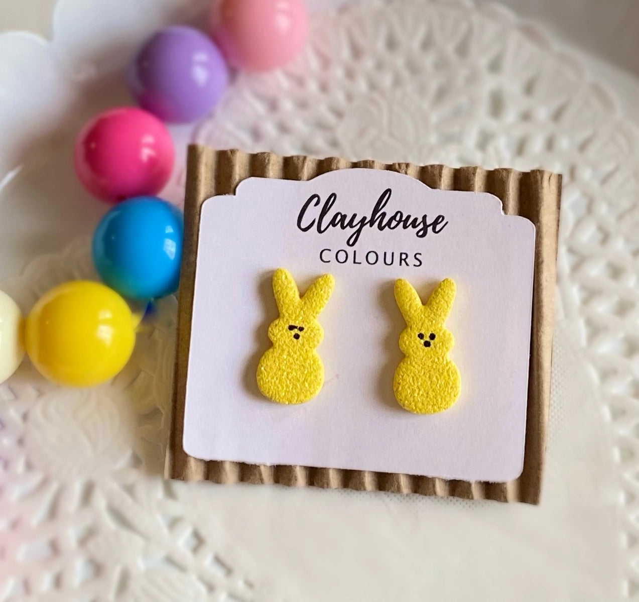 Easter Bunny Clay Studs