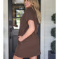 Ezra Textured Zipper Dress - Chocolate