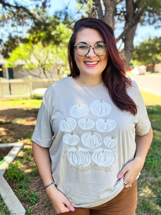 Count Your Blessings Pumpkin Tee