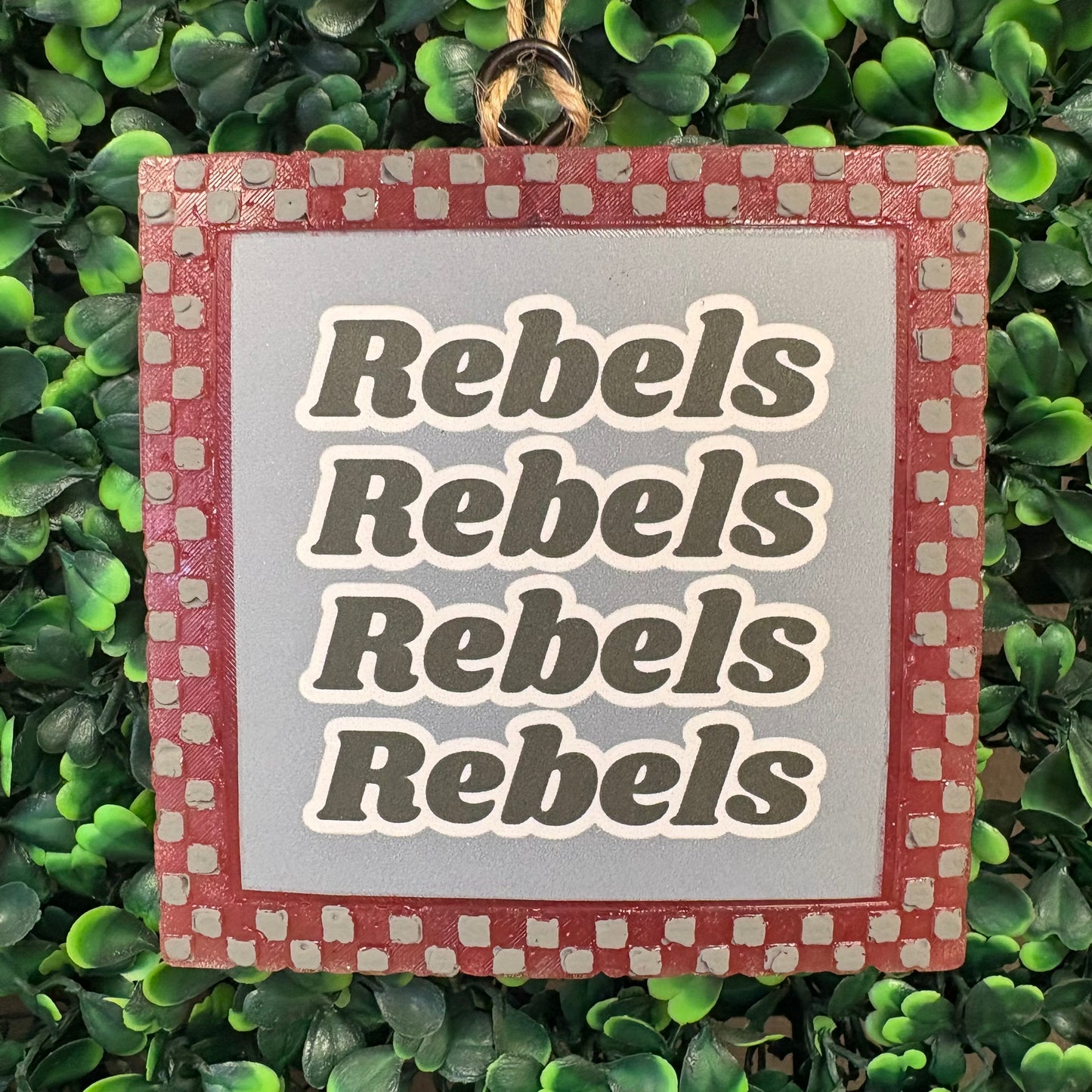 Square Checkered School Spirit Car Freshie