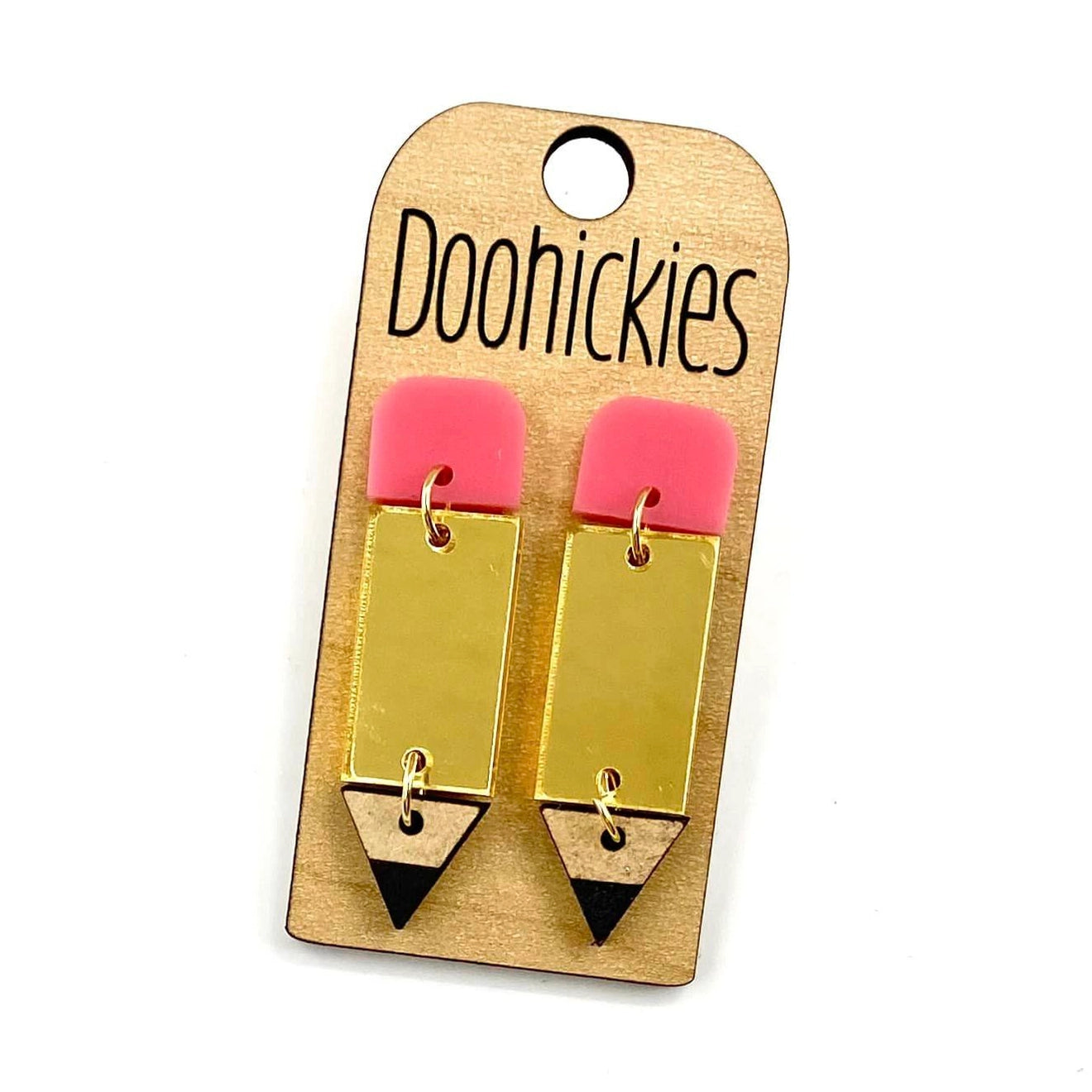 2" Lil' Pencil Acrylic Dangles - Teacher Earrings