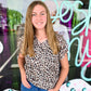Leopard Print Ruffled Sleeve Blouse