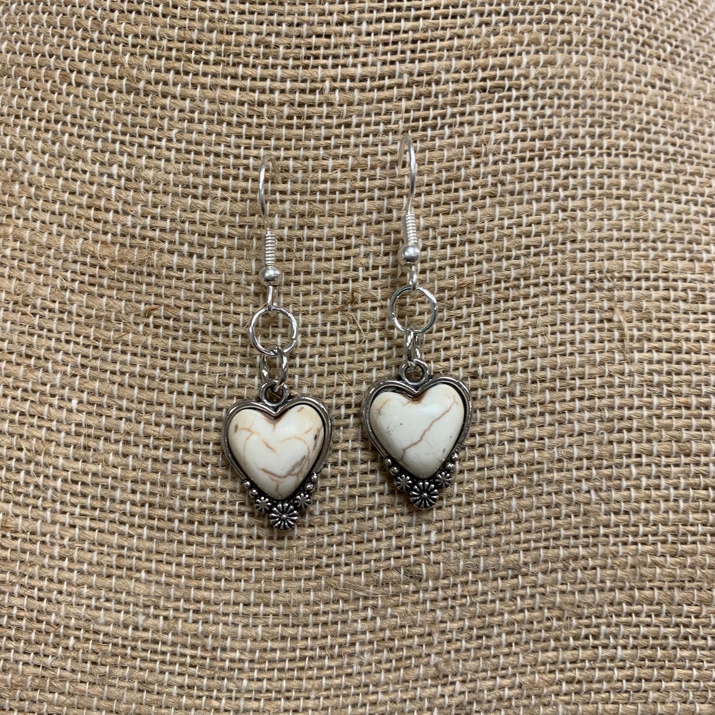 Faux Stone Heart Dangle Earrings