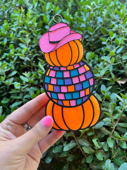Cowgirl Pumpkin Stack Car Freshie