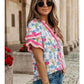 Fun & Flirty Ruffled Trim V Neck Top