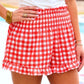 Sunny Strolls Shorts- Red Gingham