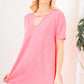 Neon Pink Keyhole Top