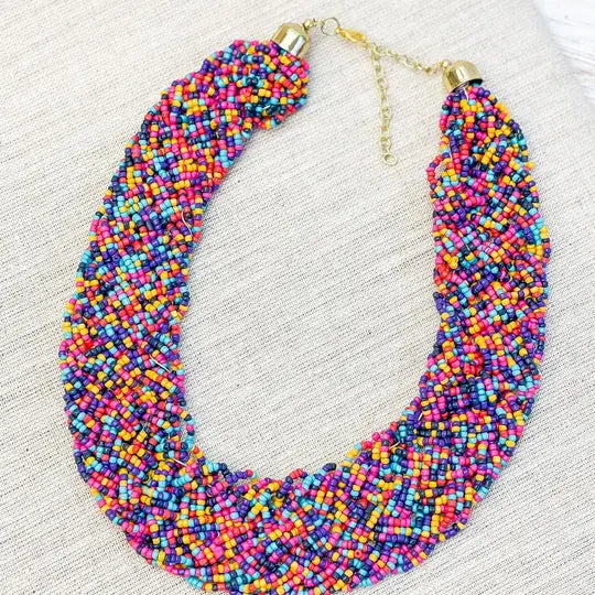 Multi Colored Seed Bead Necklace