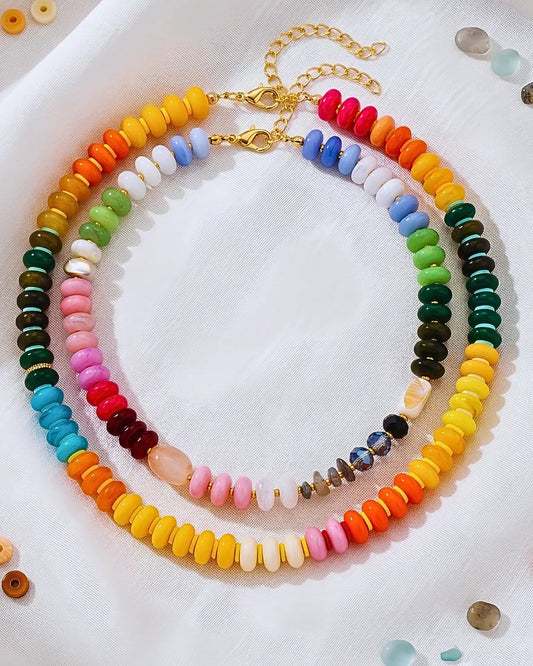 Set of Colorful Stone Necklaces