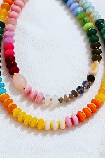 Set of Colorful Stone Necklaces