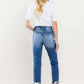 High Rise Distressed Cuffed Boyfriend Jeans