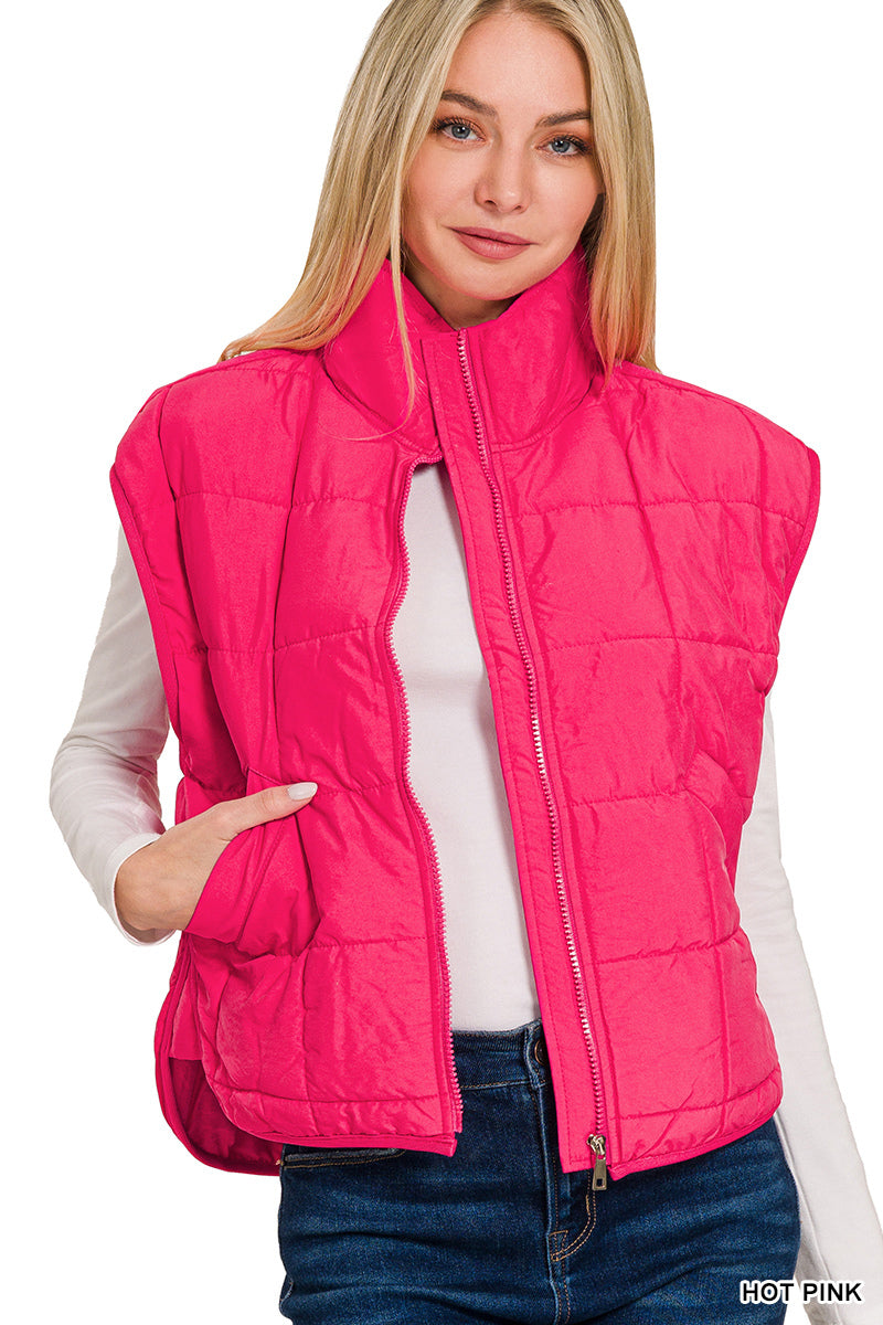 Puffer Vest- Pink