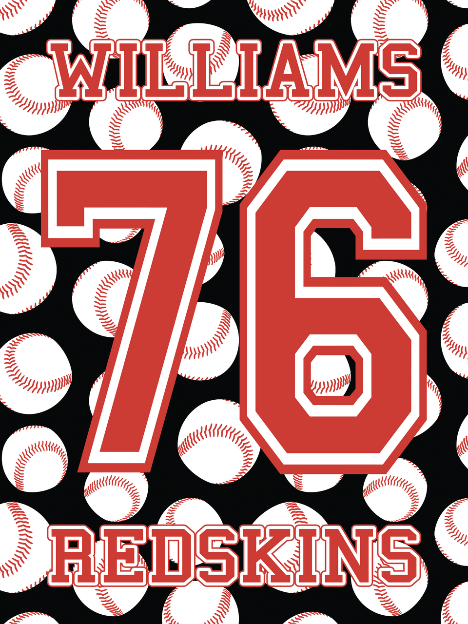 Personalized Name and Number Sports Blankets