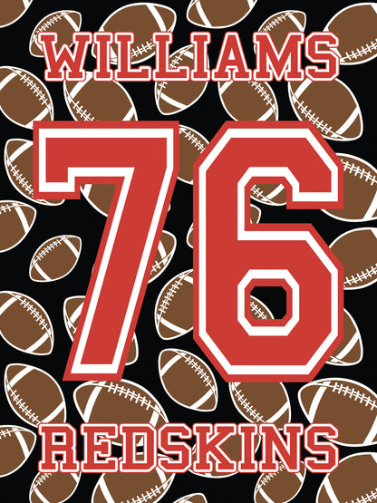 Personalized Name and Number Sports Blankets