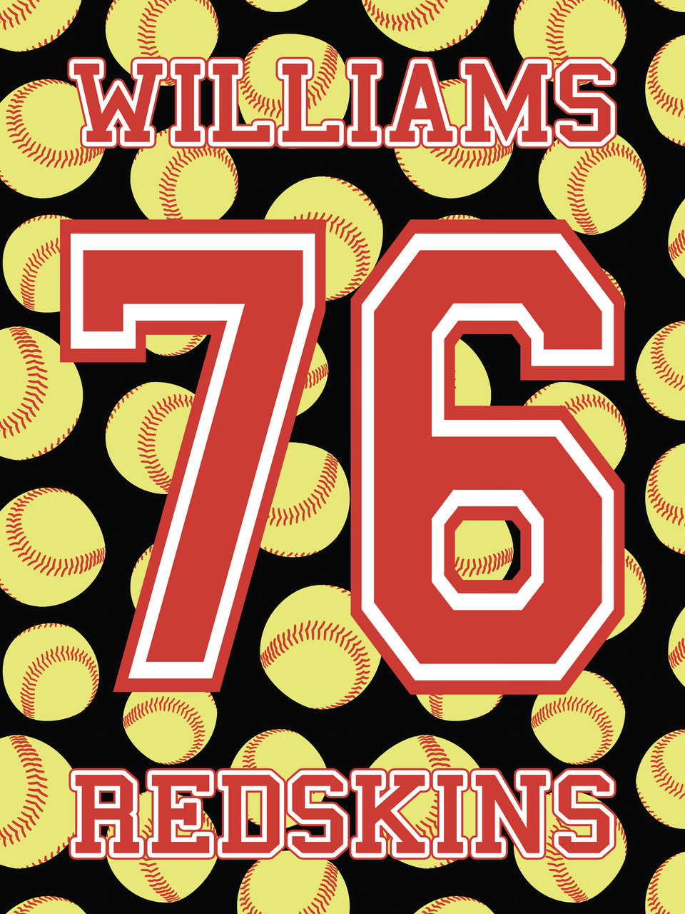 Personalized Name and Number Sports Blankets