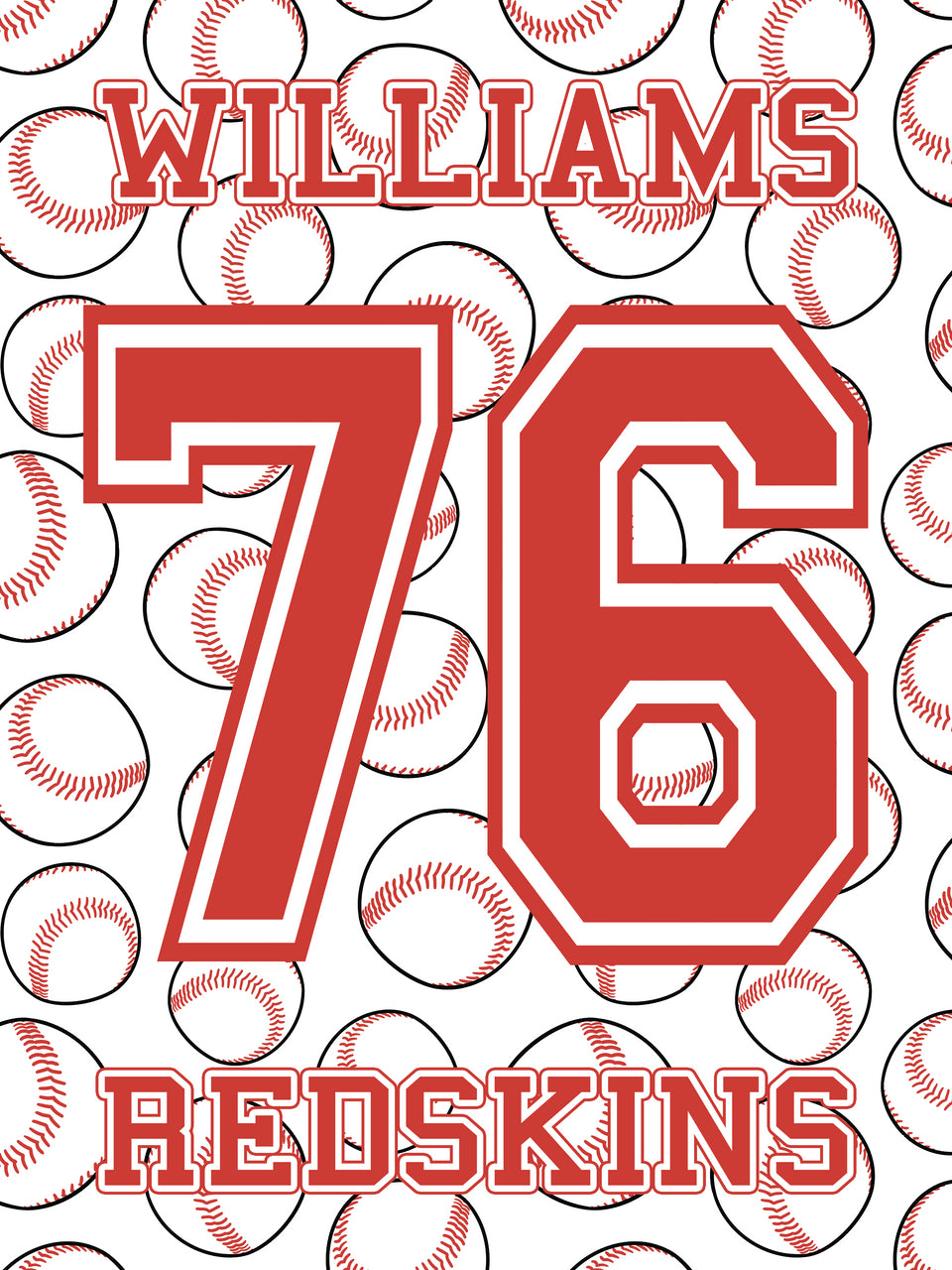 Personalized Name and Number Sports Blankets