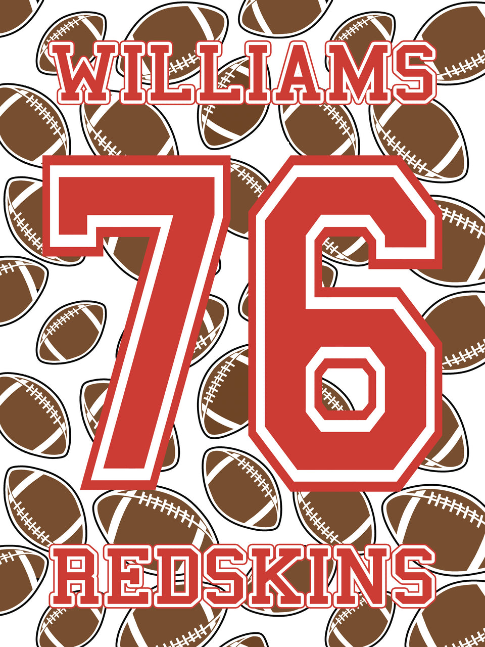 Personalized Name and Number Sports Blankets