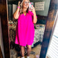 Everyday Shift Dress - Hot Pink