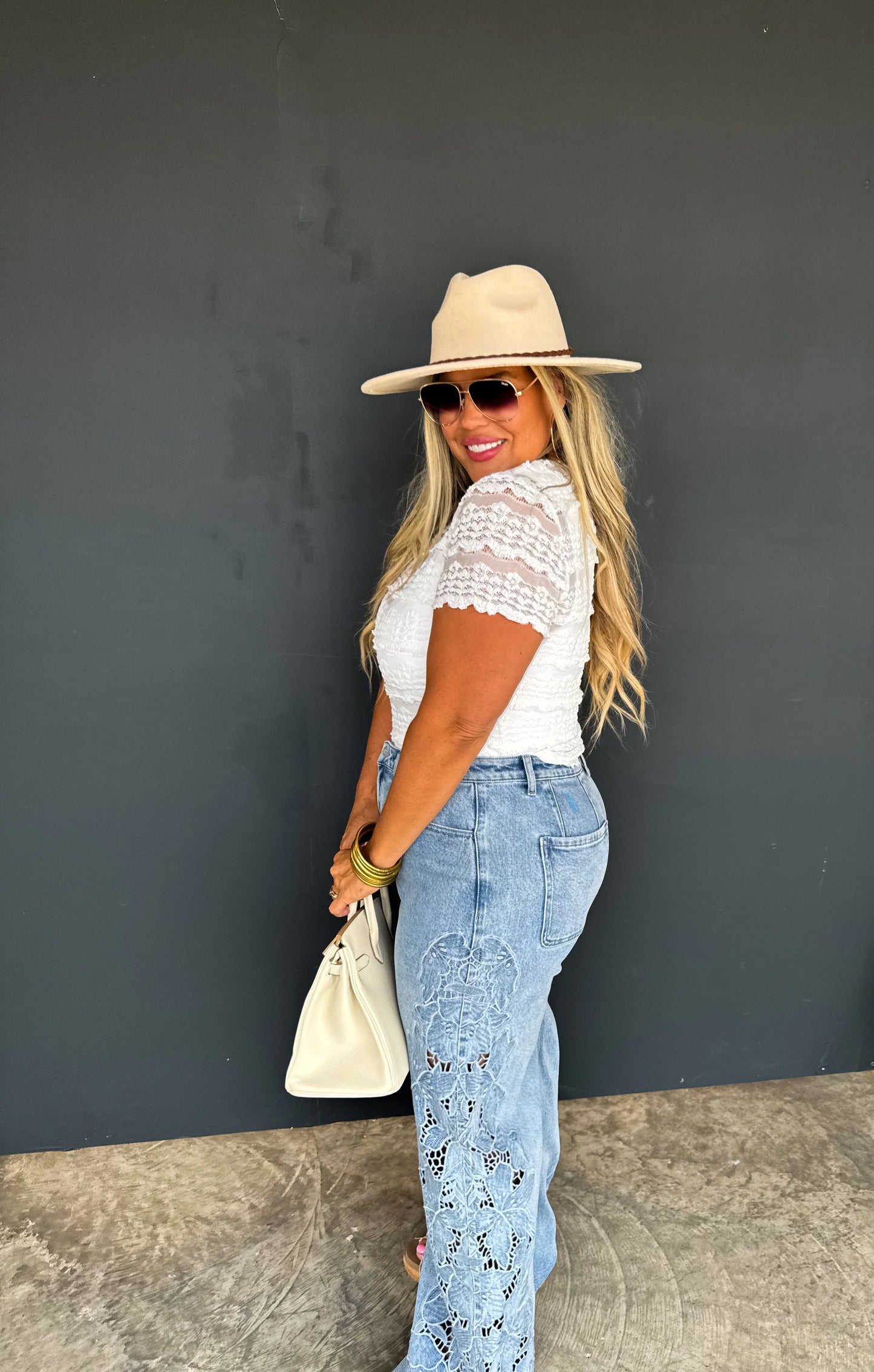 Floral Charm Wide Leg Jean