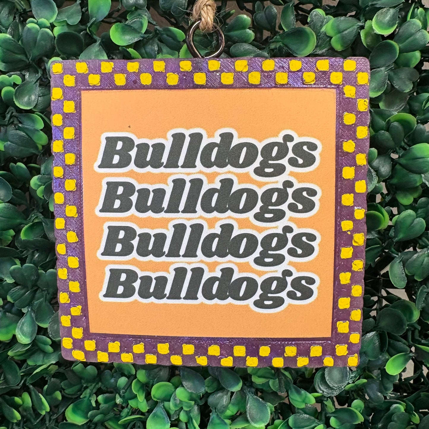 Square Checkered School Spirit Car Freshie