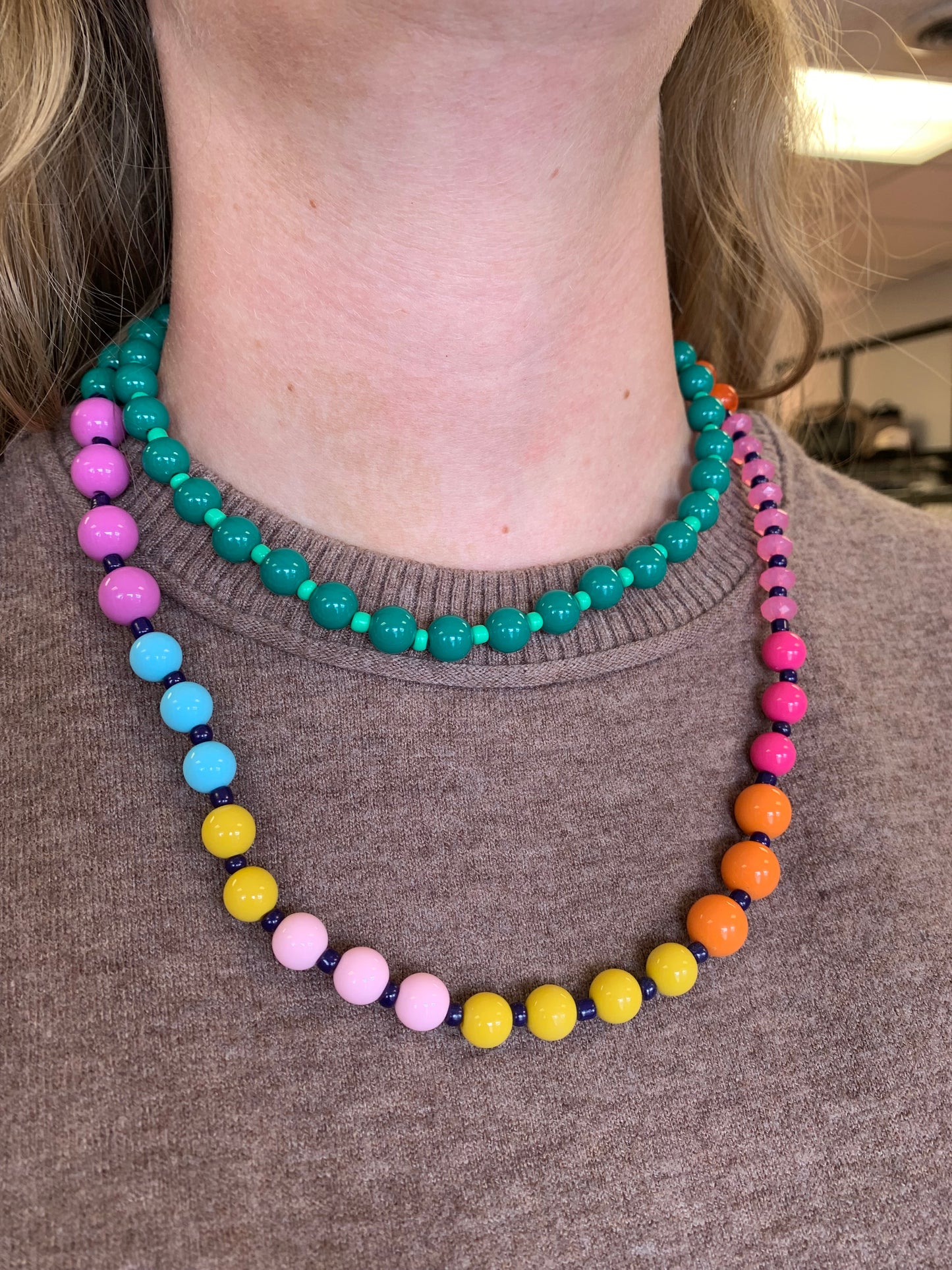 Chunky Beaded Necklace Set
