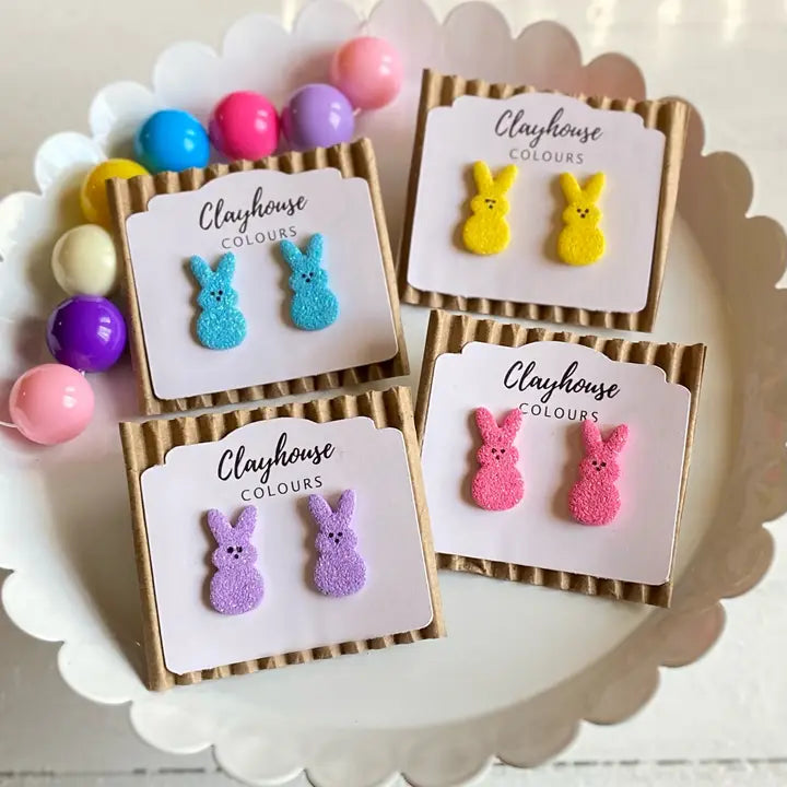 Easter Bunny Clay Studs