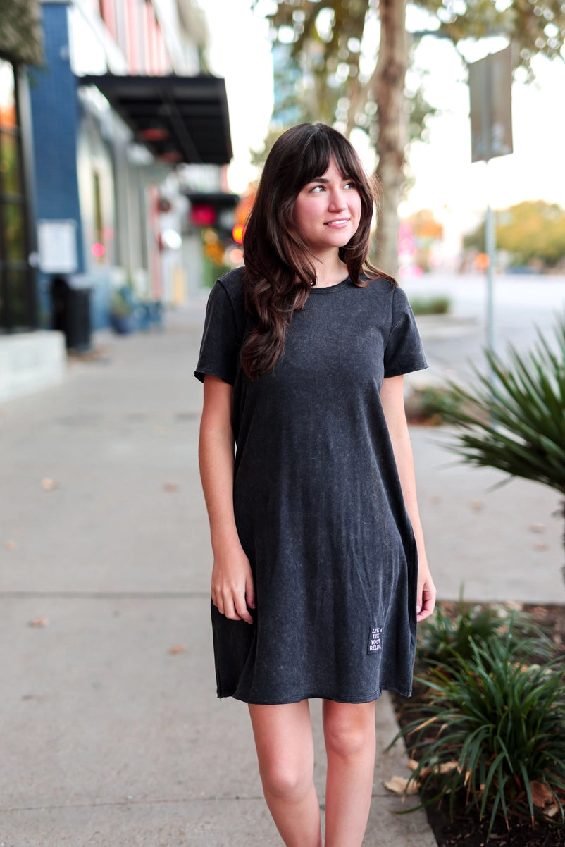 Mineral Wash Dress - Live the Life You'd Relive (Midnight)